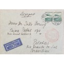 J) 1948 GERMANY, ZEPELLIN, MULTIPLE STAMPS, AIRMAIL, CIRCULATED COVER, FROM GERMANY TO PELOTAS