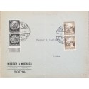 J) 1936 GERMANY, CASTLE, PRESIDENT, MULTIPLE STAMPS, AIRMAIL, CIRCULATED COVER, FROM GERMANY TO GOTHA