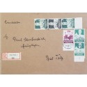 J) 1936 GERMANY, MULTIPLE STAMPS, REGISTERED, AIRMAIL, CIRCULATED COVER, FROM GERMANY