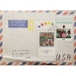 J) 1921 GERMANY, CASTLE, TYPICAL CUSTOMES, MULTIPLE STAMPS, AIRMAIL, CIRCULATED COVER, FROM GERMANY TO USA