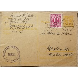 J) 1946 GERMANY, MULTIPLE STAMPS, AIRMAIL, CIRCULATED COVER, FROM GERMANY TO MEXICO