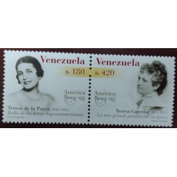 J) 1998 VENEZUELA, AMERICA UPAEP, TERESA DE LA PARRA, BRIGHTNESS OF HISPANO AMERICAN LETTERS, TERESA CARREÑO