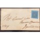 J) 1860 ARGENTINA, CORRIENTES, SCOTT 1, A ROYAL BLACK ON BLUE, TYPE 6, A GOOD USED EXAMPLE WITH LARGE MARGINS AROUND