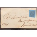 J) 1860 ARGENTINA, CORRIENTES, SCOTT 1, A ROYAL BLACK ON BLUE, TYPE 6, A GOOD USED EXAMPLE WITH LARGE MARGINS AROUND