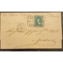 J) 1978 ARGENTINA, SCOTT 35, GREEN RULETED STAMP, A SINGLE EXAMPLE USED IN THE COMPLETE 1878 LETTER TO BORDEAUX