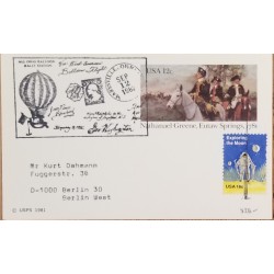 J) 1982 UNITED STATES, COWBOYS, SATELLITE, BLACK CANCELLATION, MULTIPLE STAMPS, AIRMAIL, CIRCULATED COVER