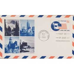 J) 1966 UNITED STATES, FLAG, LANDSCAPE, AIRMAIL, CIRCULATED COVER, FROM USA