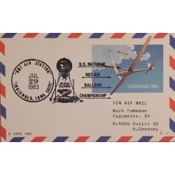 J) 1983 UNITED STATES, US NATIONAL HOT AIR BALLOON CHAMPIONSHIP, AIRPLANE, FDC