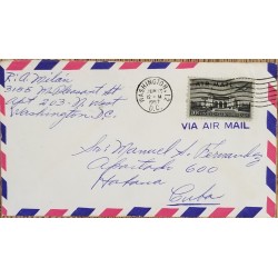 J) 1957 UNITED STATES, WHITE HOUSE, AIRMAIL, CIRCULATED COVER, FROM WASHINGTON TO CARIBE