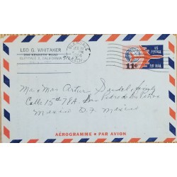 J) 1964 UNITED STATES, AIRPLANE, WITH SLOGAN CANCELLATION, AEROGRAMME, AIRMAIL, CIRCULATED COVER, FROM CALIFORNIA TO MEXICO