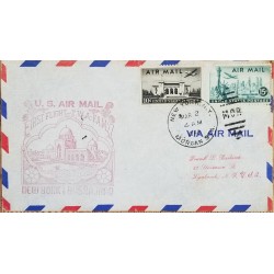 J) 1943 UNITED STATES, WHITE HOUSE, EDIFICES, MULTIPLE STAMPS, AIRMAIL, CIRCULATED COVER, FROM NEW YORK