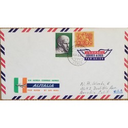J) 1964 PORTUGAL, SHIELD, HOUSE MULTIPLE STAMPS, AIRMAIL, CIRCULATED COVER, FROM PORTUGAL TO CALIFORNIA