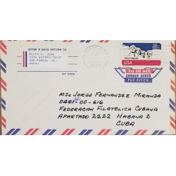J) 1973 UNITED STATES, SHIREN OF DEMOCRACY, AIRMAIL, CIRCULATED COVER, FROM CALIFORNIA TO CARIBE