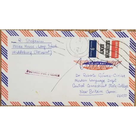 J) 1965 UNITED STATES, SALVATION ARMY, AIRMAIL, CIRCULATED COVER, FROM USA TO NEW BRITAIN
