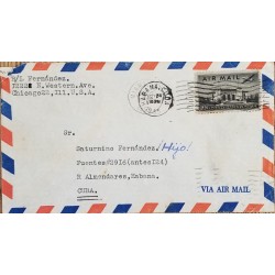 J) 1955 UNITED STATES, WHITE HOUSE, AIRMAIL, CIRCULATED COVER, FROM CHICAGO TO HABANNA