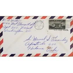 J) 1957 UNITED STATES, WHITE HOUSE, AIRMAIL, CIRCULATED COVER, FROM WASHINGTON TO CARIBE 