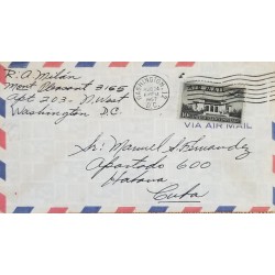 J) 1957 UNITED STATES, WHITE HOUSE, AIRMAIL, CIRCULATED COVER, FROM WASHINGTON TO CARIBE