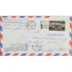 J) 1958 UNITED STATES, WHITE HOUSE, AIRMAIL, CIRCULATED COVER, FROM WASHINGTON TO CARIBE 