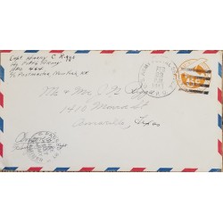 J) 1943 UNITED STATES, POSTAL STATIONARY, AIRPLANE, AIRMAIL, CIRCULATED COVER FROM NEW YORK TO TEXAS
