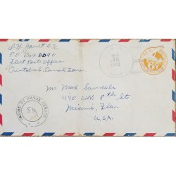J) 1942 UNITED STATES, AIRPLANE, PASSED BY NAVAL CENSOR, POSTAL STATIONARY, AIRMAIL, CIRCULATED COVER, FROM USA TO MIAMI
