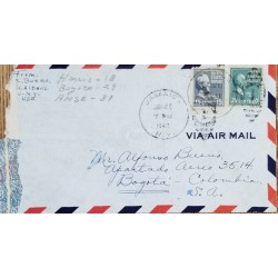 J) 1942 UNITED STATES, JAMES A GARFIELD, JAMES BUCHANAN, MULTIPLE STAMPS, OPEN BY EXAMINER, MULTIPLE STAMPS, AIRMAIL