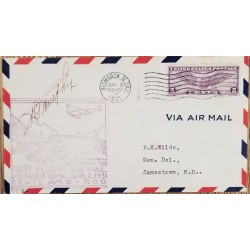 J) 1931 UNITED STATES, FIRST INAUGURAL FLIGHT, AIRMAIL, CIRCULATED COVER, FROM USA TO JAMESTOWN