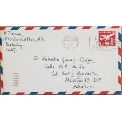 J) 1964 UNITED STATES, AIRPLANE, WITH SLOGAN CANCELLATION, AIRMAIL, CIRCULATED COVER, FROM CALIFORNIA TO MEXICO