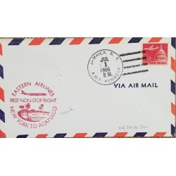 J) 1966 UNITED STATES, AIPLANE FLIYING OVER CITY, FIRST NON STOP FLIGHT, EASTERN AIRLINES CIRCULATED COVER
