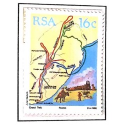 P) 1988 SOUTH AFRICA, ANNIVERSARY OF THE BÓER MIGRATION, THE ITINERARY, SOUVENIR MINISHEET, MNH