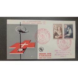 P) 1954 FRANCE, CHARITY STAMP, FDC, COVER OF IX CENTENARY THE RED CROSS EMISSION, XF