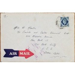 J) 1945 ENGLAND, KING, AIRMAIL, CIRCULATED COVER, FROM ENGLAND TO USA 