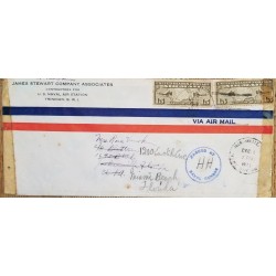 J) 1941 UNITED STATES, MAP, OPEN BY EXAMINER, AIRMAIL, CIRCULATED COVER, FROM USA TO MIAMI