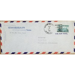J) 1954 UNITED STATES, STATUTE OF LIBERTY, CITY, AIRMAIL, CIRCULATED COVER, FROM USA TO SWITZERLAND