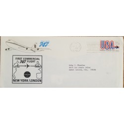 J) 1970 UNITED STATES, FIRST COMERCIAL FLIGHT, NEW YORK TO LONDON, XF