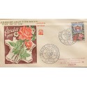 P) 1959 FRANCE, PARIS FLOWER FESTIVAL STAMP, FDC, PARISIAN FLOWER, FLOWER INTERNATIONAL, WITH CANCELLATION, XF