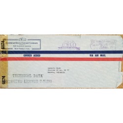 J) 1935 UNITED STATES, TECHNICAL DATA INLIMITED LICENSE UN 198, OPEN BY EXAMINER, AIRMAIL, CIRCULATED COVER