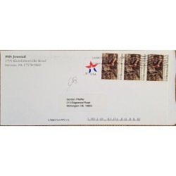 J) 2009 UNITED STATES, BICCENTENIAL 13 CENTS, MULTIPLE STAMPS, AIRMAIL, CIRCULATED COVER, FROM USA TO WILMINGTON