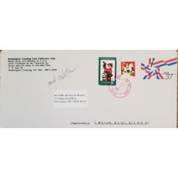 J) 2002 UNITED STATES, CHRISTMAS, HORSE, MULTIPLE STAMPS, AIRMAIL, CIRCULATED COVER, FROM USA TO WILMINGTON