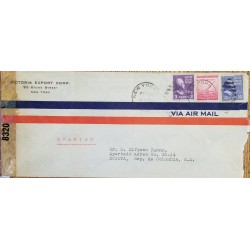 J) 1942 UNITED STATES, OPEN BY EXAMINER, THOMAS JEFFERSON, ARMY AND NAVY, MULTIPLE STAMPS, AIRMAIL