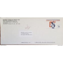 J) 2002 UNITED STTES, COMMUNITY COLLEGES, AIRMAIL, CIRCULATED COVER, FROM USA TO WILMINGTON