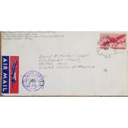 J) 1942 UNITED STATES, AIRPLANE, AIRMAIL, CIRCULATED COVER, FROM USA TO MASSACHUSSETTS
