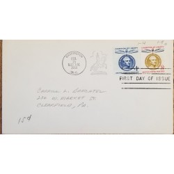 J) 1959 UNITED STATES, CHAMPION OF LIBERTY, MULTIPLE STAMPS, AIRMAIL, CIRCULATED COVER, FROM USA TO CLEARFIELD