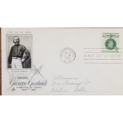 J) 1960 UNITED STATES, HONORING GIUSEPPE GARIBALDI CHAMPION OF LIBERTY, FDC