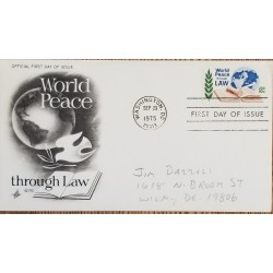 J) 1975 UNITED STATES, WORLD PEACE THROUGH LAW, FDC