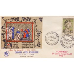 P) 1957 FRANCE, FDC, FAMOUS FRENCHMEN OF JOINVILLE STAMP, CHRONICLER DURING THE MIDDLE AGES IN FRANCE, XF