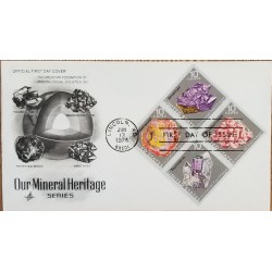 J) 1974 UNITED STATES, OUR MINERAL HERITAGE, MULTIPLE STAMPS, FDC