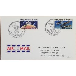J) 1981 UNITED STATS, COMMERCIAL AVIATION, VIKINGS MISSION TO MARS, AIRMAIL, CIRCULATED COVER, FROM USA TO BERLIN