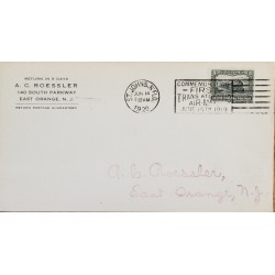 J) 1929 UNITED STATES, TRAIN, WITH SLOGAN CANCELLATION, COMMEMORATING FIRST TRANS ATLANTIC AIRMAIL, JUNE 1919