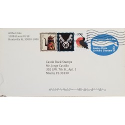 J) 2004 UNITED STATES, MOBY DICK, POSTAL STATIONARY, AIRMAIL, CIRCULATED COVER, FROM USA TO MIAMI
