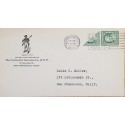 J) 1825 UNITED STATES, BISECTED, WASHINGTON, PAIR, WITH SLOGAN CANCELLATION, AIRMAIL, CIRCULATED COVER, FROM USA TO CALIFORNIA